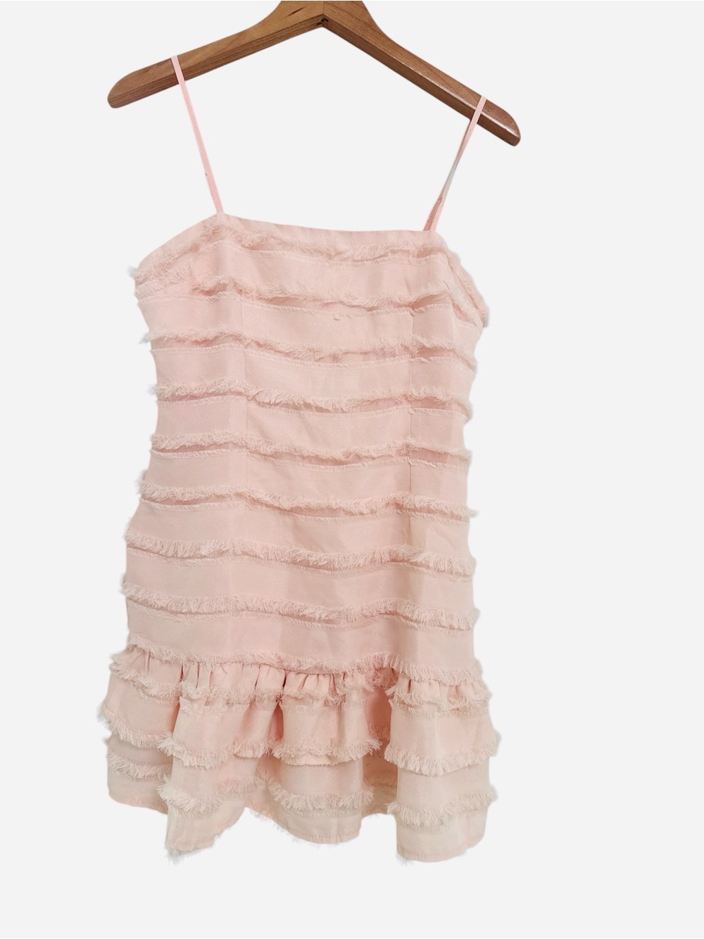 Polly Dress Molina Mini Dress Pink Tiered Size 6 - Picture 2 of 9